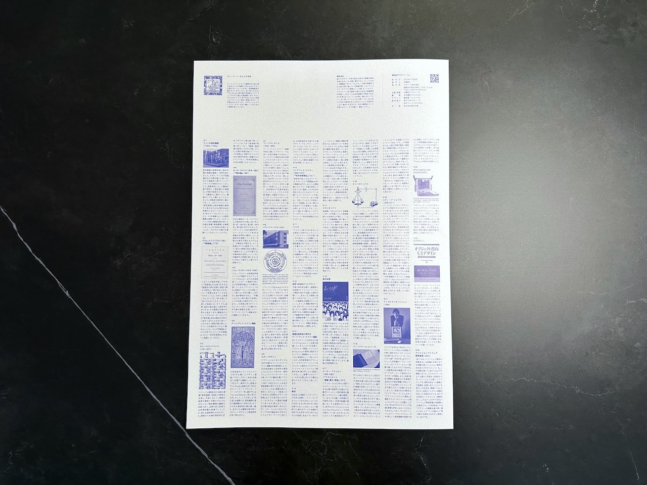 機関誌の裏面の写真:注釈のテキストや図版が掲載されている